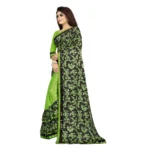 Generic Women's Lycra Blend Saree with Blouse (Pista, 5-6 Mtrs) - Image 3