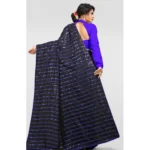 Generic Women's Vichitra Saree with Blouse (Blue, 5-6 Mtrs) - Image 2