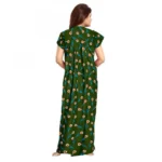Generic Women's Cotton Printed Maxi Nighty (Green) - Image 3