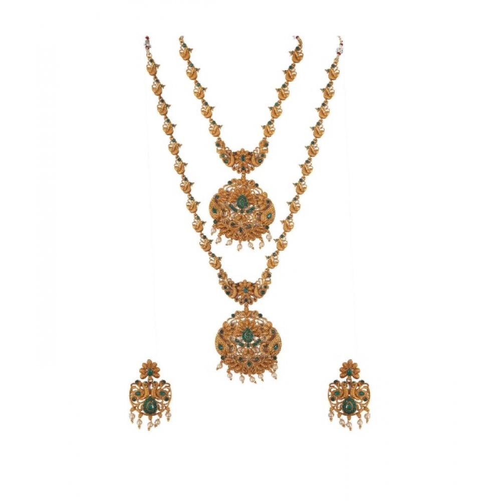 52368556256_42f13f0e6b_o_d-1000x1000-1.webp Generic Women's Elegent And Modern Double Line Temple Jewellery Set (Green, Free Size) - Image 1