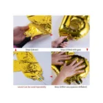 Generic Red And Golden Happy Anniversary Decorations Set Of Metallic Balloons (Multicolor) - Image 2