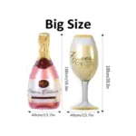 Generic 21St Anniversary Rose Gold Foil Balloons With Happy Decoration Items Set (Rose Gold) - Image 2