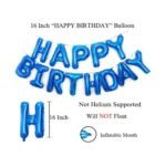 Generic 9Th Happy Birthday Decoration Combo With Foil And Star Balloons (Blue, Silver) - Image 3
