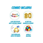 Generic 26Th Happy Birthday Decoration Combo With Multi Color Banner (Golden) - Image 2