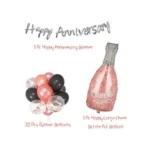 Generic Happy Anniversary Decoration Set Cheer Bottle And Foil Balloons (Rose Gold) - Image 2