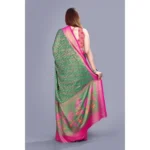 Generic Women's Viscose Rayon Printed Saree With Unstitched Blouse (Rama) - Image 3