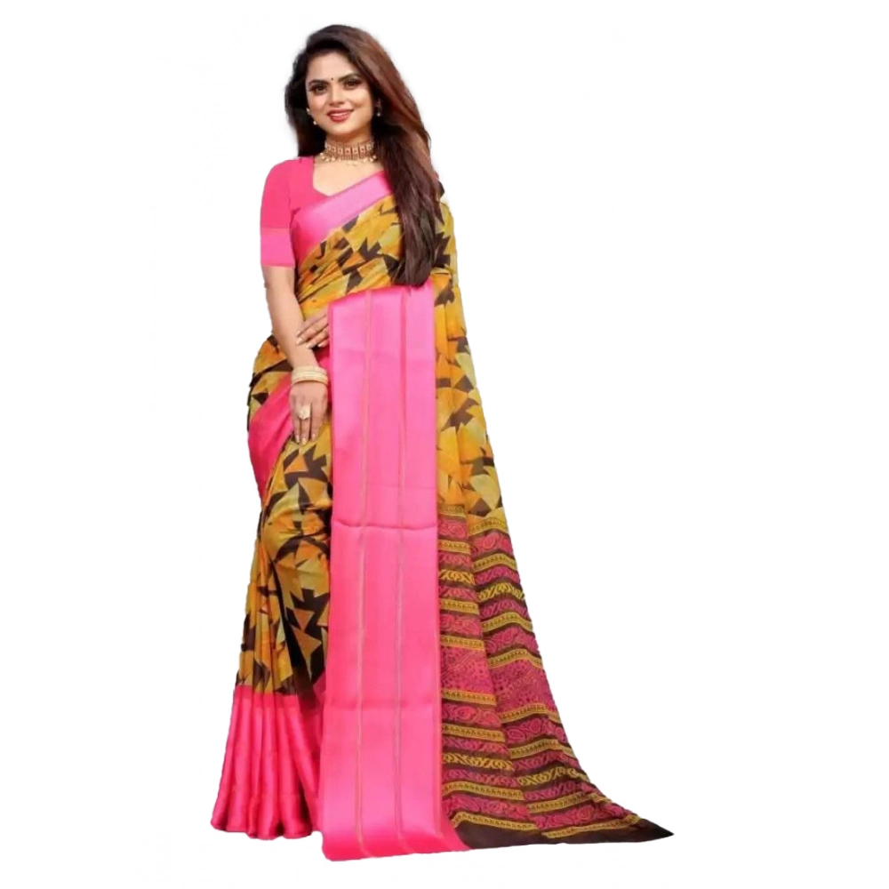 53368090719_138a674738_o_d-1000x1000-1.webp Generic Women's Satin Patta Printed Saree With Unstitched Blouse (Pink) - Image 1