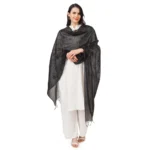 Generic Women's Cotton Embroidered Dupatta (Black, Length: 2.25 to 2.50 Mtr) - Image 2