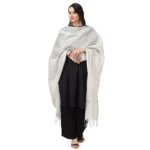 Generic Women's Chanderi Solid Dupatta (White, Length: 2.25 to 2.50 Mtr) - Image 2