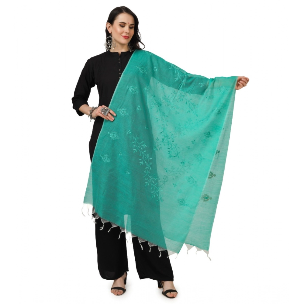 53509244927_a8b1d77488_o_d-1000x1000-1.webp Generic Women's Cotton Embroidered Dupatta (Turquoise, Length: 2.25 to 2.50 Mtr) - Image 1