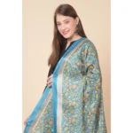 Generic Women's Art Silk Printed Dupatta (Turquoise, Length: 2.25 to 2.50 Mtr) - Image 3