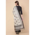 Generic Women's Art Silk Printed Dupatta (Black, Length: 2.25 to 2.50 Mtr) - Image 4