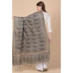Generic Women's Art Silk Printed Dupatta (Grey, Length: 2.25 to 2.50 Mtr) - Image 5