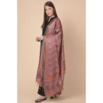 Generic Women's Art Silk Printed Dupatta (Grey, Length: 2.25 to 2.50 Mtr) - Image 3