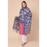 Generic Women's Art Silk Printed Dupatta (Blue, Length: 2.25 to 2.50 Mtr) - Image 4