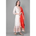 Generic Women's Velvet Gotta Patti Dupatta (Red, Length: 2.25 to 2.50 Mtr) - Image 2