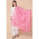 Generic Women's Art Silk Printed Dupatta (Pink, Length: 2.25 to 2.50 Mtr) - Image 5