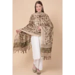 Generic Women's Art Silk Printed Dupatta (Gold, Length: 2.25 to 2.50 Mtr) - Image 2