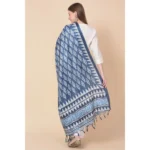 Generic Women's Art Silk Printed Dupatta (Blue, Length: 2.25 to 2.50 Mtr) - Image 5