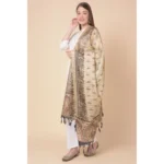 Generic Women's Art Silk Printed Dupatta (Gold, Length: 2.25 to 2.50 Mtr) - Image 3