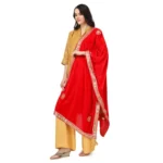 Generic Women's Velvet Gotta Patti Dupatta (Red, Length: 2.25 to 2.50 Mtr) - Image 5