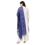 Generic Women's Cotton Embroidered Dupatta (Blue, Length: 2.25 to 2.50 Mtr) - Image 3