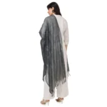 Generic Women's Cotton Embroidered Dupatta (Grey, Length: 2.25 to 2.50 Mtr) - Image 3