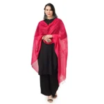 Generic Women's Cotton Embroidered Dupatta (Maroon, Length: 2.25 to 2.50 Mtr) - Image 2