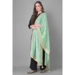 Generic Women's Velvet Gotta Patti Dupatta (Sea Green, Length: 2.25 to 2.50 Mtr) - Image 2