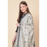 Generic Women's Art Silk Printed Dupatta (Black, Length: 2.25 to 2.50 Mtr) - Image 3