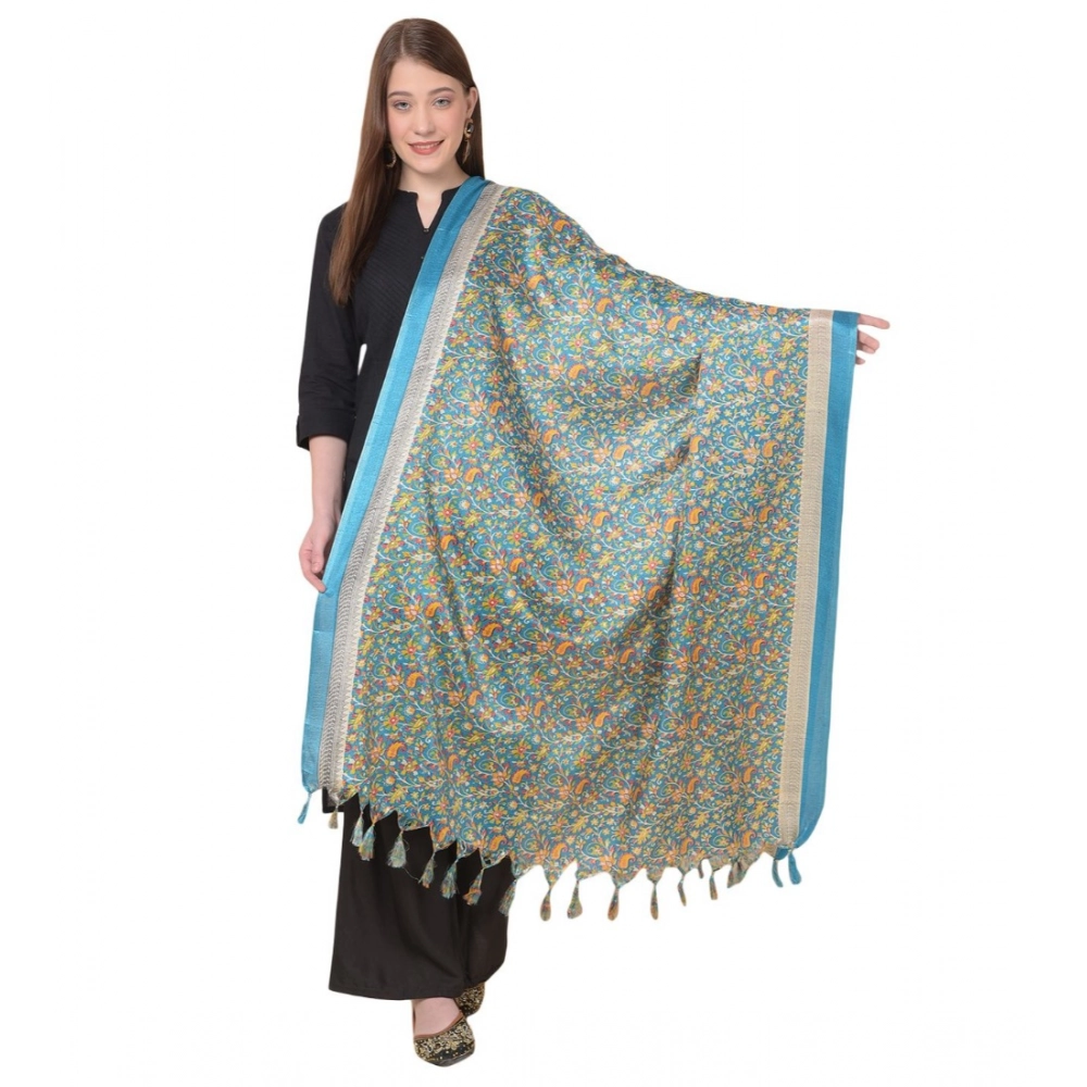 53510307833_fb7be8c696_o_d-1000x1000-1.webp Generic Women's Art Silk Printed Dupatta (Turquoise, Length: 2.25 to 2.50 Mtr) - Image 1