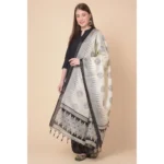 Generic Women's Art Silk Printed Dupatta (Black, Length: 2.25 to 2.50 Mtr) - Image 2
