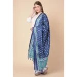 Generic Women's Art Silk Printed Dupatta (Blue, Length: 2.25 to 2.50 Mtr) - Image 3