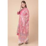 Generic Women's Art Silk Printed Dupatta (Pink, Length: 2.25 to 2.50 Mtr) - Image 4