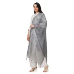 Generic Women's Cotton Embroidered Dupatta (Grey, Length: 2.25 to 2.50 Mtr) - Image 5