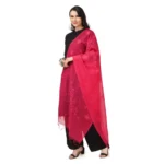 Generic Women's Cotton Embroidered Dupatta (Maroon, Length: 2.25 to 2.50 Mtr) - Image 5