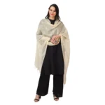 Generic Women's Cotton Embroidered Dupatta (Off-White, Length: 2.25 to 2.50 Mtr) - Image 2