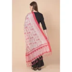 Generic Women's Art Silk Printed Dupatta (Red, Length: 2.25 to 2.50 Mtr) - Image 5