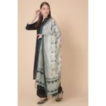Generic Women's Art Silk Printed Dupatta (Grey, Length: 2.25 to 2.50 Mtr) - Image 3