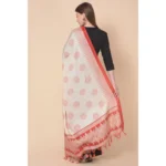 Generic Women's Art Silk Printed Dupatta (Red, Length: 2.25 to 2.50 Mtr) - Image 4