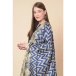 Generic Women's Art Silk Printed Dupatta (Blue, Length: 2.25 to 2.50 Mtr) - Image 3