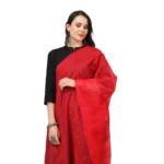 Generic Women's Cotton Embroidered Dupatta (Red, Length: 2.25 to 2.50 Mtr) - Image 3
