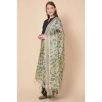 Generic Women's Art Silk Printed Dupatta (Gold, Length: 2.25 to 2.50 Mtr) - Image 3