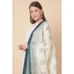 Generic Women's Art Silk Printed Dupatta (Grey, Length: 2.25 to 2.50 Mtr) - Image 4
