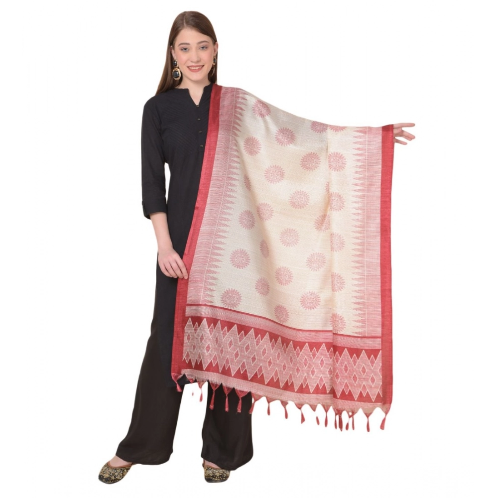 53510571365_666ce4abe9_o_d-1000x1000-1.webp Generic Women's Art Silk Printed Dupatta (Maroon, Length: 2.25 to 2.50 Mtr) - Image 1
