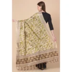 Generic Women's Art Silk Printed Dupatta (Gold, Length: 2.25 to 2.50 Mtr) - Image 5