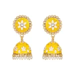 Generic Women's Rose Gold Plated Alloy Earrings (Yellow)