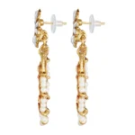 Generic Women's Rose Gold Plated Alloy Kundan Earrings & Mangtikka (White & Gold) - Image 2