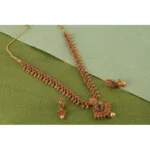 Generic Women's Rose Gold Plated Alloy Necklace & Earings Set (Green & Red) - Image 2