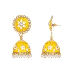 Generic Women's Rose Gold Plated Alloy Earrings (Yellow) - Image 5